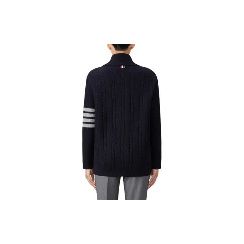 THOM BROWNE 4 Bar Button Up Cardigan-3