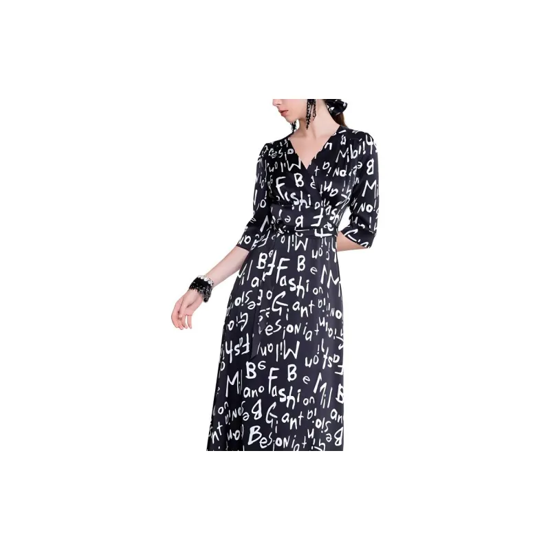 BESIONIA SS23 Short Sleeved Dress Women's Black White-4