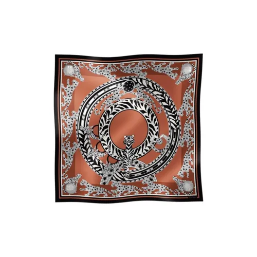 CARTIER Silk Silk Scarves Unisex Caramel
