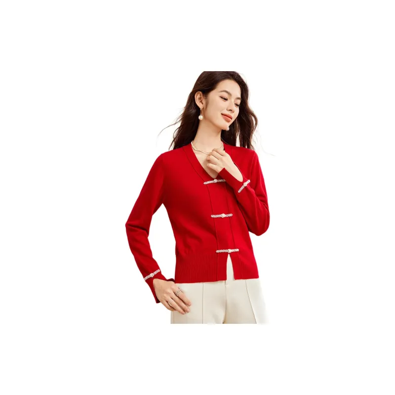 CARBAMMI Knitwear Women's Blaze Red-3