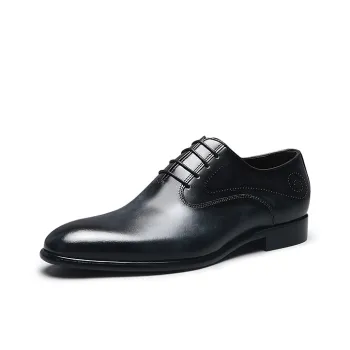 Bansley Dress Shoes Men Low Top Black, Yellow Brown