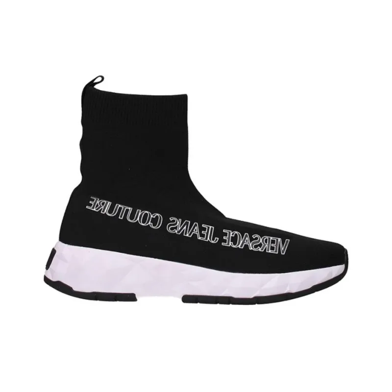 VERSACE JEANS Versace High Top Sports Casual Shoes Men's Black White-1