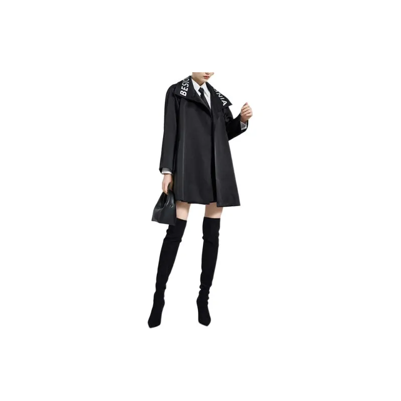 BESIONIA FW23 Trench Coat Women's Black-1