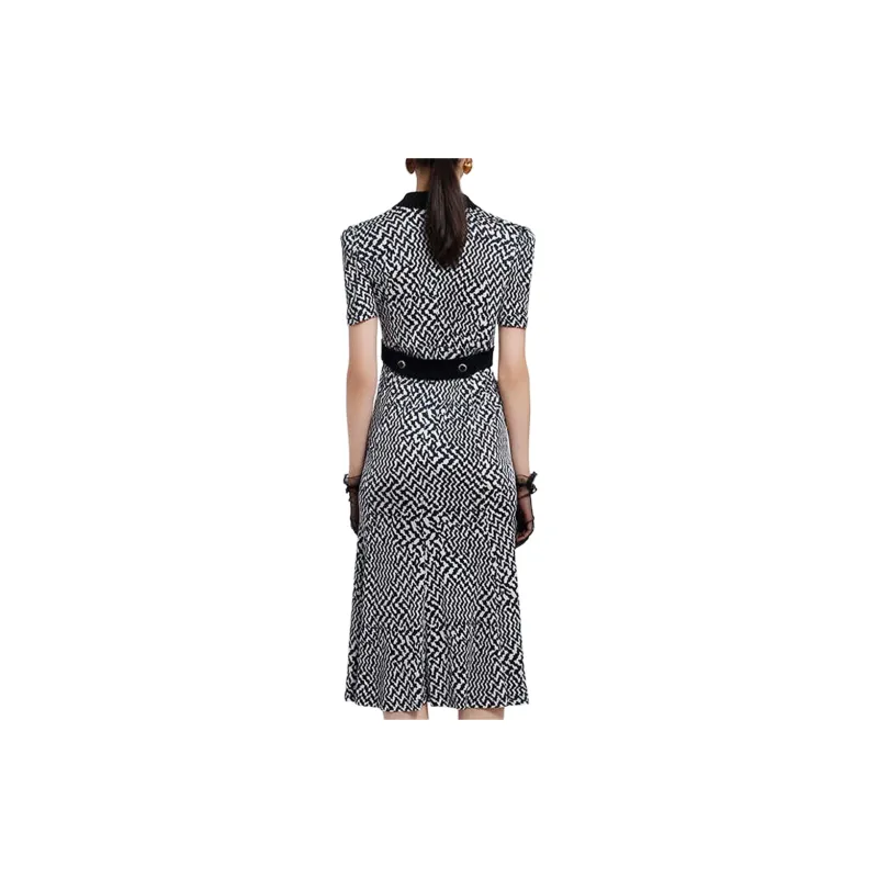BESIONIA SS22 Short Sleeved Dresses Women's Black White-3