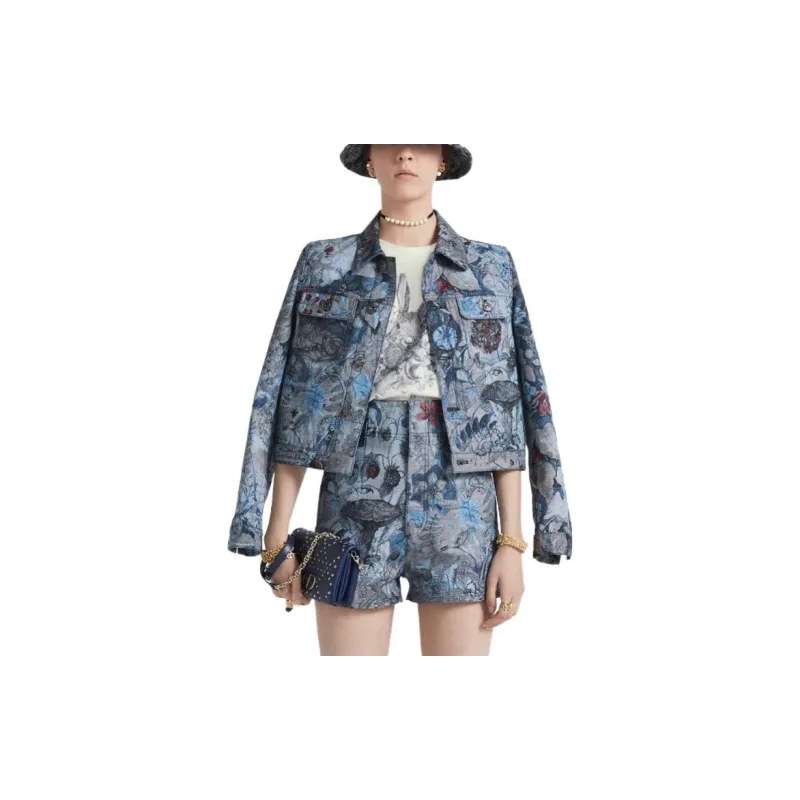 DIOR SS23 Denim Shorts Women's Blue-2