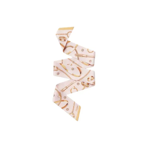 CARTIER Silk Silk Scarves Women's Light Pink