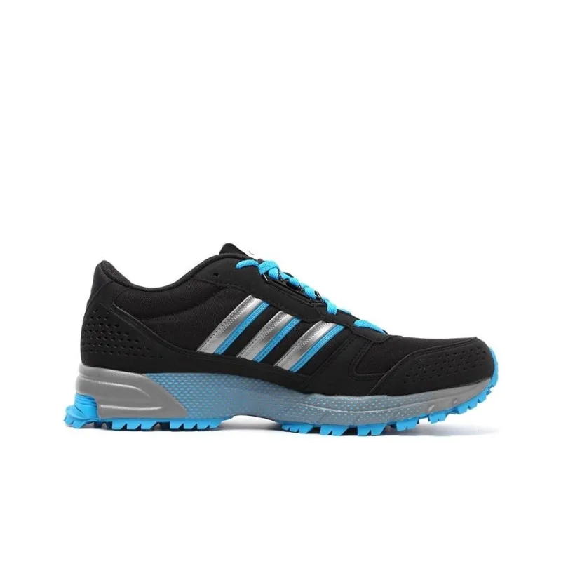 Adidas Marathon 10 Anti-Slip Wear-Resistant Low-Top Casual Running Shoes Men's Black Blue-1