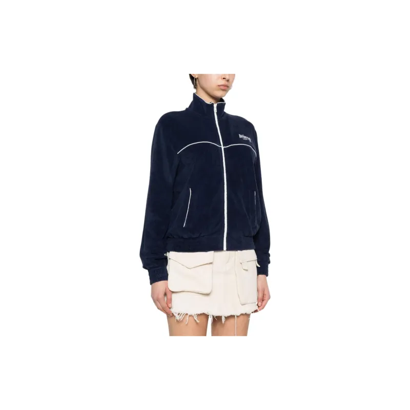 SPORTY & RICH Logo embroidered Zip up Sweatshirt-2
