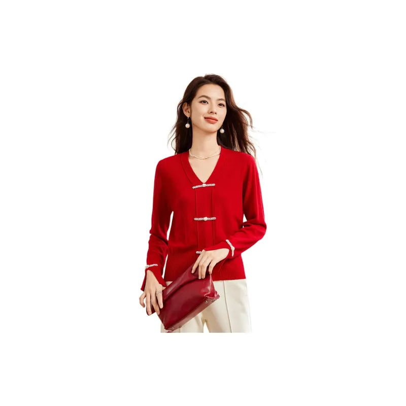CARBAMMI Knitwear Women's Blaze Red-1