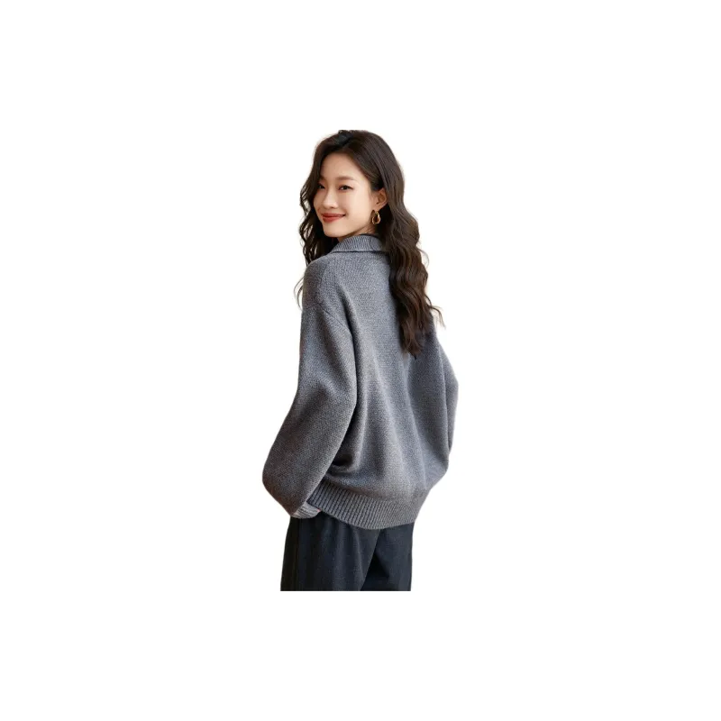 Mo Han Yi Mei Knitwear Women's Dark Heather Gray-2