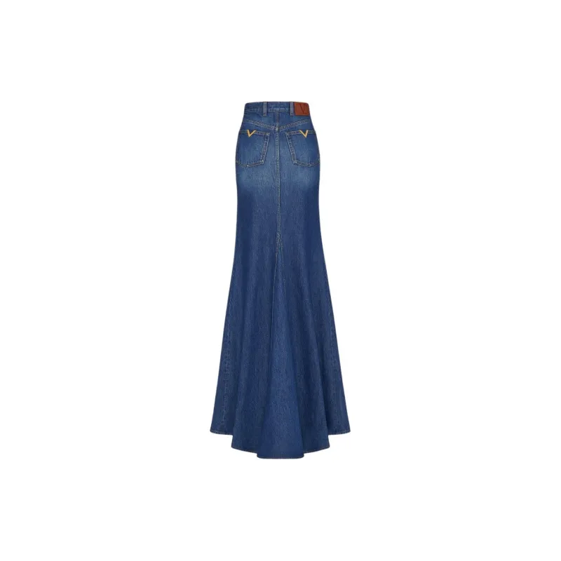 Valentino High Waist Denim Skirt-1