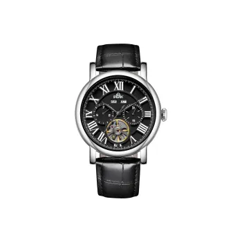 PEAK Mechanic Collection Automatic Mechanical Movement Genuine Leather Strap Watch Men's Watches Black Dial