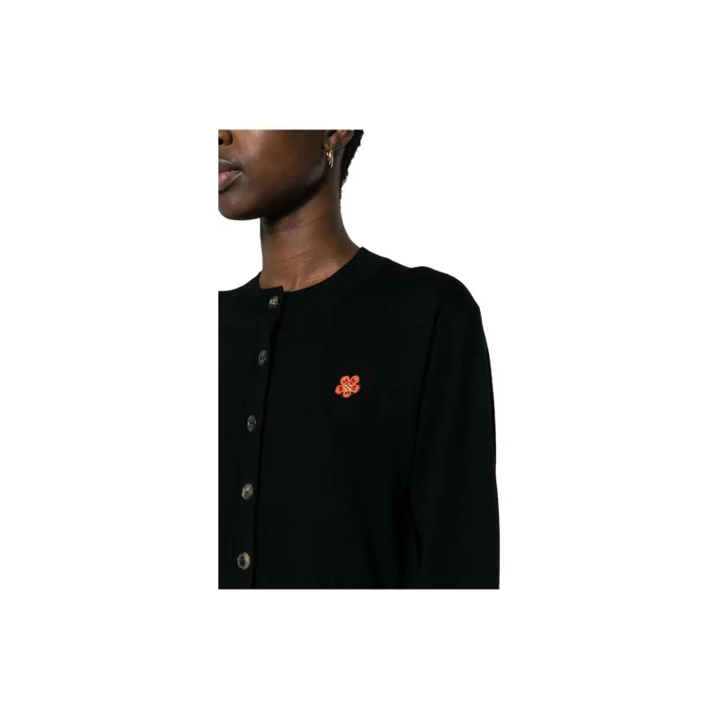 KENZO Boke Flower appliqué Wool Cardigan-4