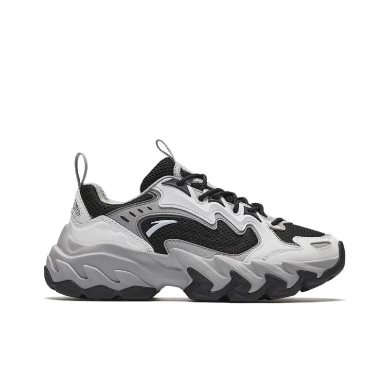 Anta Anti-Slip Wear-Resistant Low-Top Casual Shoes Women's White Gray Black-1