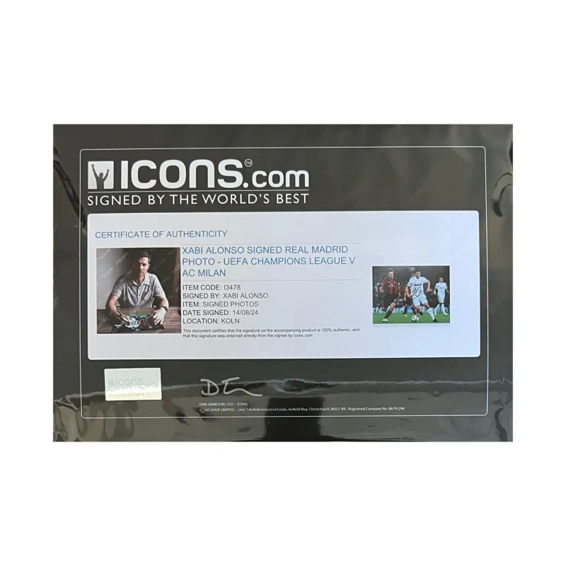 ICONS.com Alonso Includes Certification Certificate Frame Size: 38.6x48.6cm Front Real Madrid Player-1