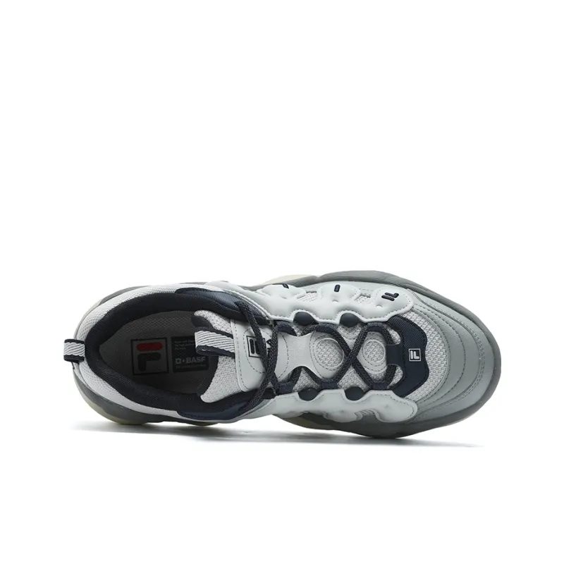FILA PEASE Anti Slip Wear Resistant Low Top Casual Shoes Unisex Gray-3