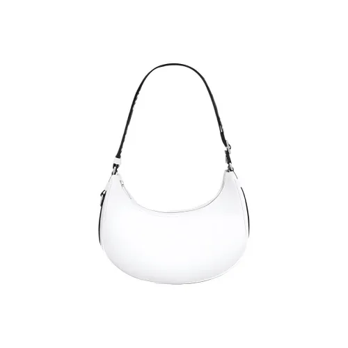 CELINE AVA Smooth Cow Leather Handbag Shoulder Bag Medium Size Women's White