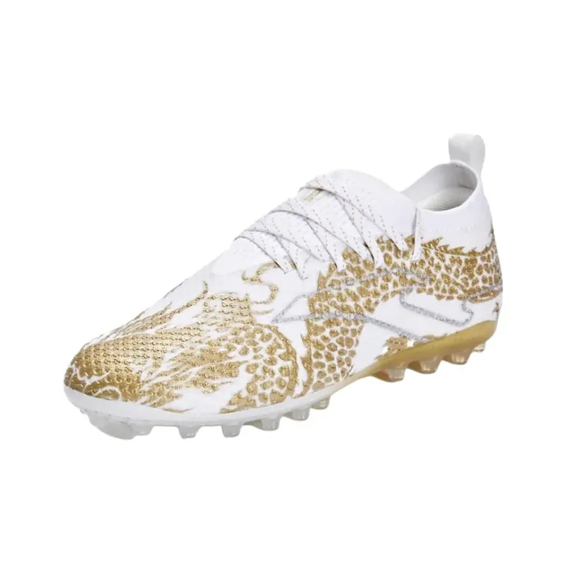 Joma Cushioning Anti Slip And Wear Resistant Breathable Coverage Soccer Shoes Men White Gold-2
