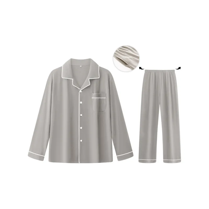 Qiao Ni Tong Pajama Set Men's Gray-0