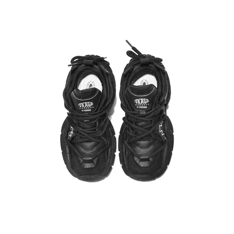 V TOXSEIE Cushioning Anti Slip And Wear Resistant Height Increasing Low Top Chunky Sneakers Men's-2