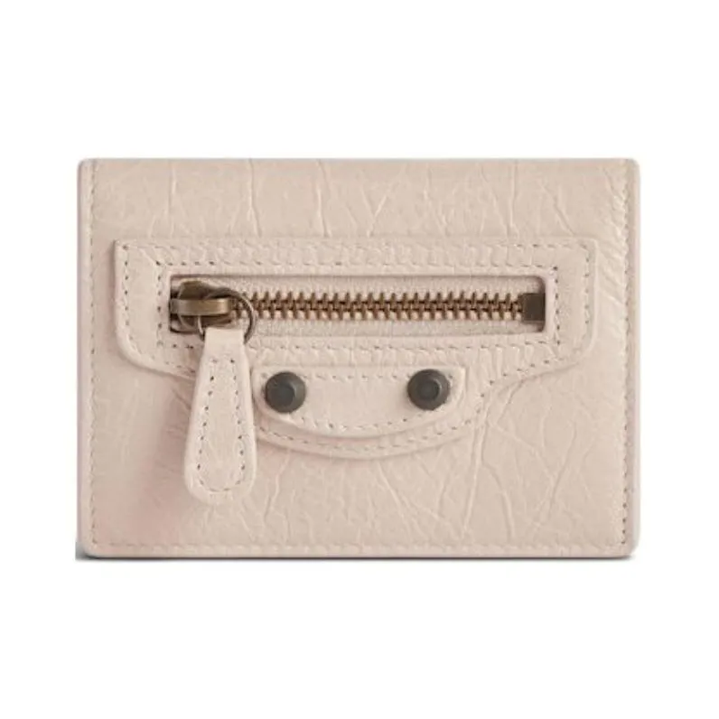 Balenciaga Lambskin Wallet Mini Women's Almond-0