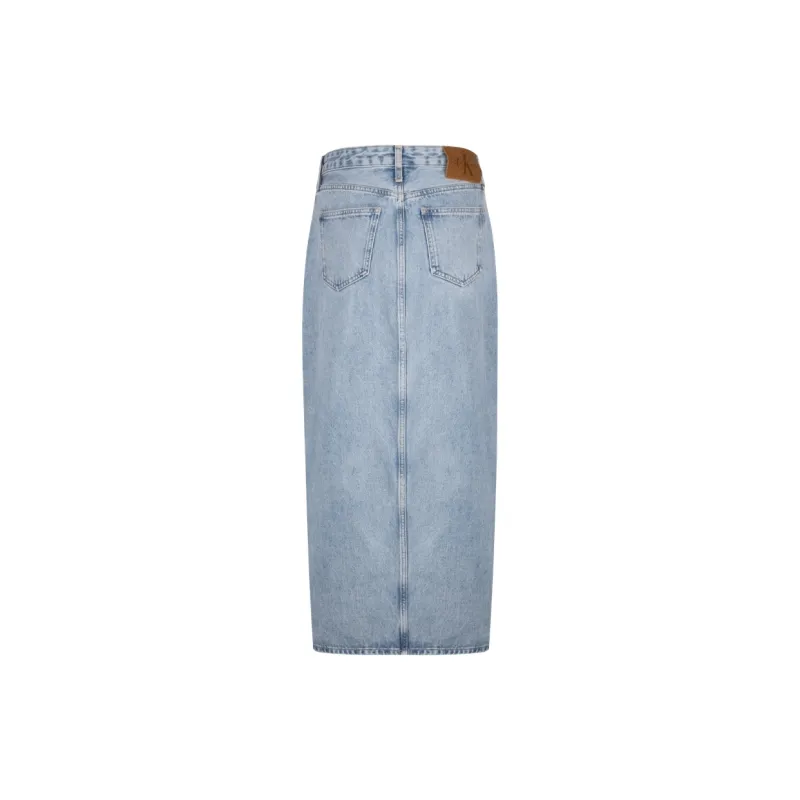 CALVIN KLEIN Denim Long Skirts Women's Denim Light Blue-1