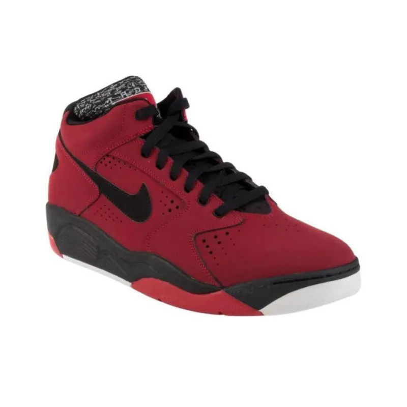 Nike Air Flight Lite Anti Slip Wear Resistant Mid Top Vintage Basketball Shoes Men's Red-1