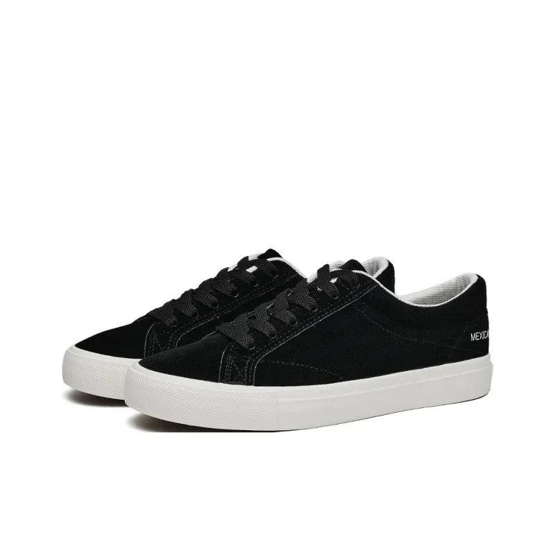 MEXICAN Abrasion Resistant Lightweight Slip Resistant Low Top Canvas Shoes Unisex Black-3