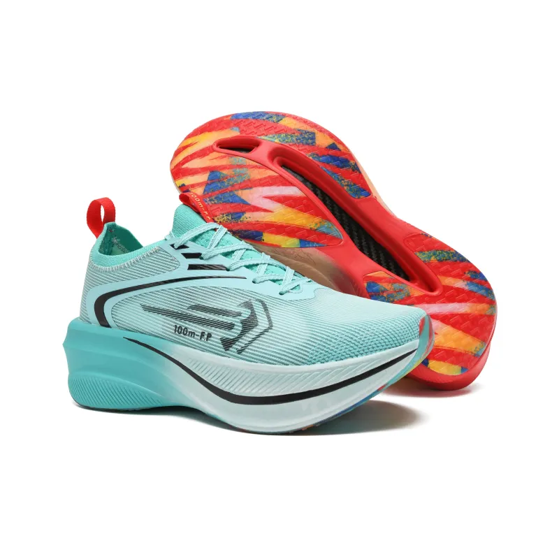 100m F.P Extreme Shadow Running Shoes Unisex Low Top Lake Blue/Pink-4