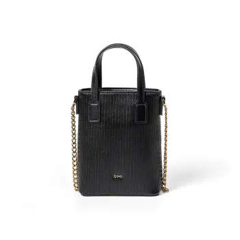 OMI Synthetic Leather One Shoulder Handbag Women's Black/White