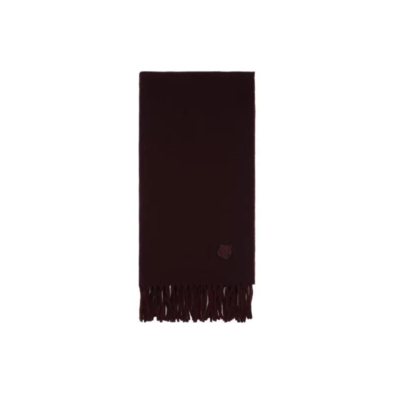 Maison Kitsune Virgin Wool Knit Scarves Men's Brown-1