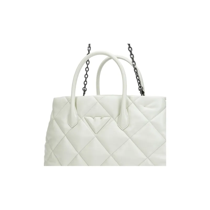 EMPORIO ARMANI PU With Synthetic Leather Tote Bag, Shopping Bag, Handbag Women's White-4