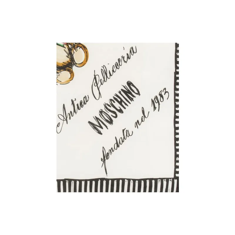 MOSCHINO Silk Scarves Women's Beige-1