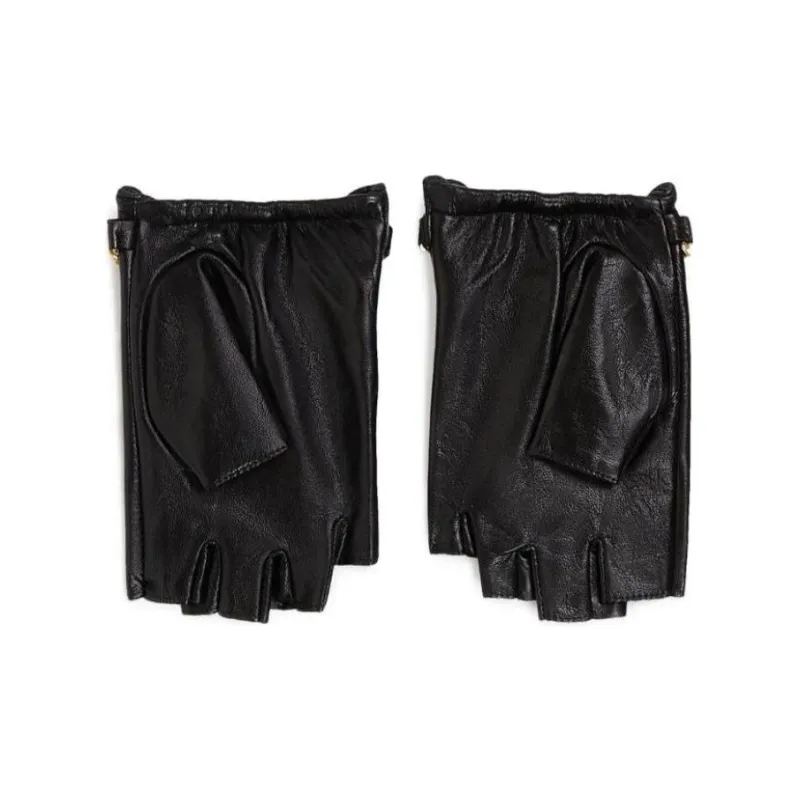 KARL LAGERFELD / Karl Lagerfeld Jeans K/Pins Charm Leather Fingerless Gloves-1