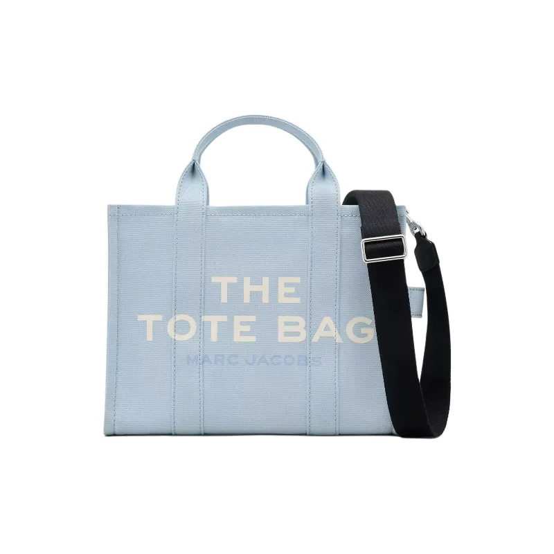 MARC JACOBS Cotton Tote Bag, Shopping Bag, Shoulder Bag, Crossbody Bag, Handbag Medium Size Women's Light Blue-0