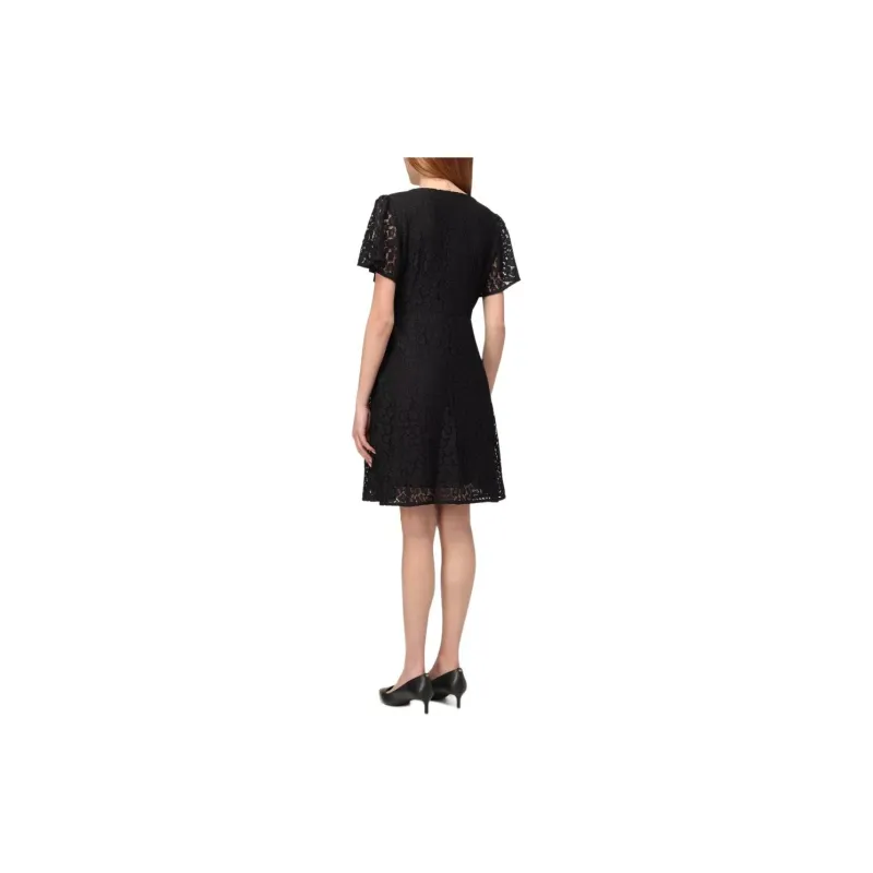 MICHAEL KORS V Neck Lace Dress-3