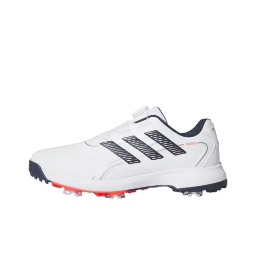 Adidas Traxion Golf Shoes Men Low-Top Cloud White/Academy Marine Blue/Bright Red