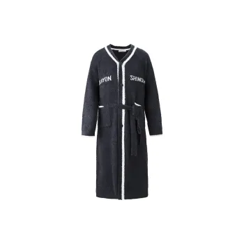 QINZUIMAO Pajama Robe Men's Carbon Gray