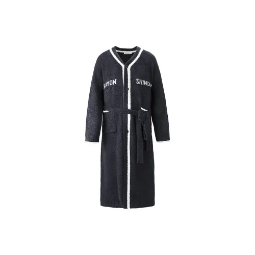 QINZUIMAO Pajama Robe Men's Carbon Gray