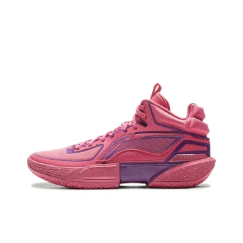 LiNing Lightweight 2MID Cushioning Anti Slip And Wear Resistant Mid Top Basketball Shoes Men's Pink Purple