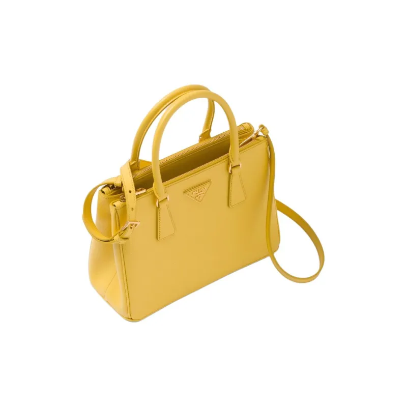 PRADA Saffiano Leather Shoulder Bag Crossbody Bag Handbag Medium Size Women's Sunshine Yellow-2