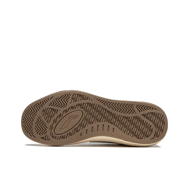 LiNing Non slip Lightweight Low Top Skateboard Shoes Men's Beige Brown-6