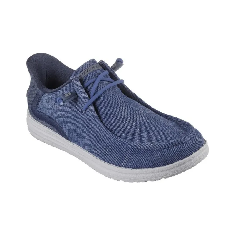Skechers Melson Anti Slip Wear Resistant Low Top Canvas Shoes Men's Blue-2