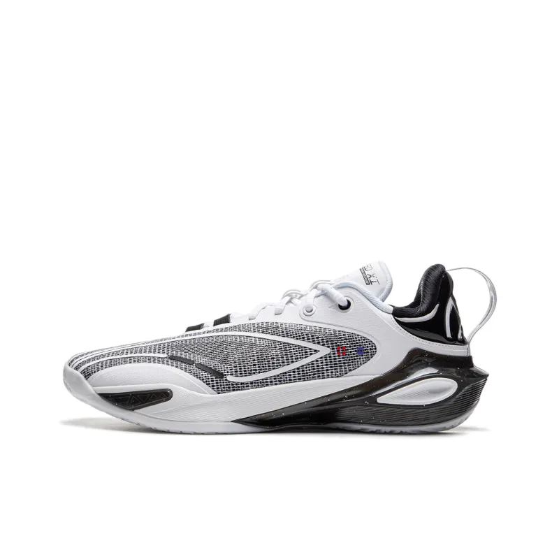 LiNing Flash Strike 11 Supportive And Elastic Low Top Basketball Shoes Men's Black White-0