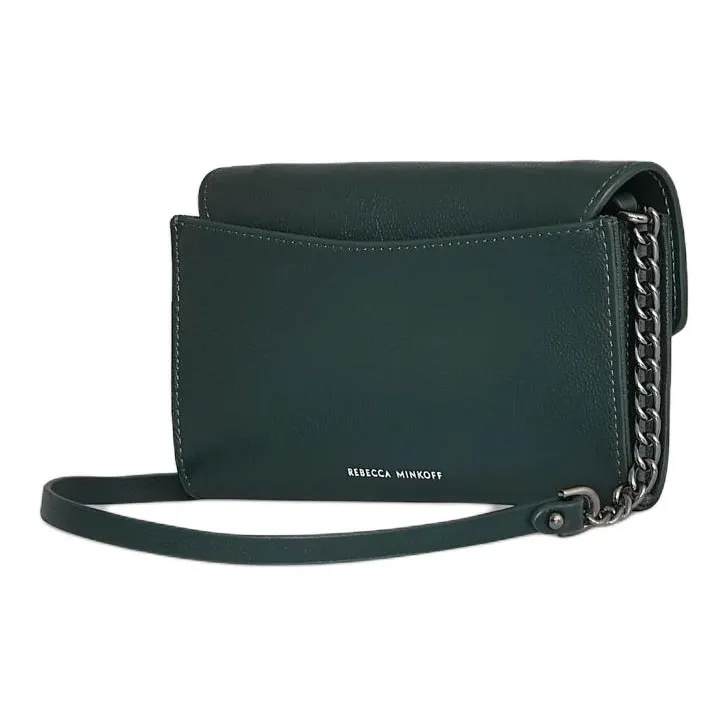 REBECCA MINKOFF Leather Shoulder Bag Crossbody Bag Wallet Women's Dark Green-1