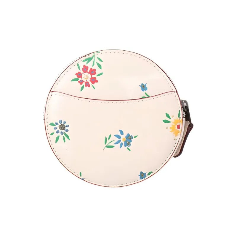 COACH Leather Coin Purse Women's White-2