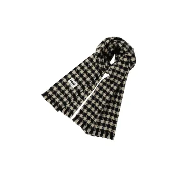 PEAK Polyester Knit Scarves Unisex Black White