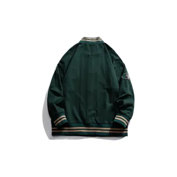 SONGS ALONG Baseball Jacket Unisex Marine Green