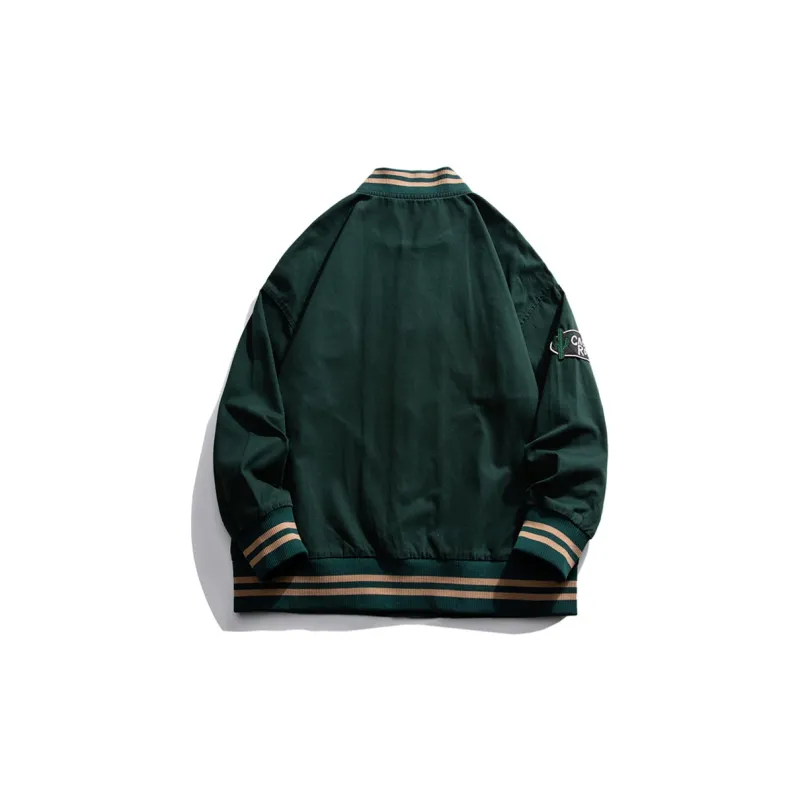 SONGS ALONG Baseball Jacket Unisex Marine Green-0