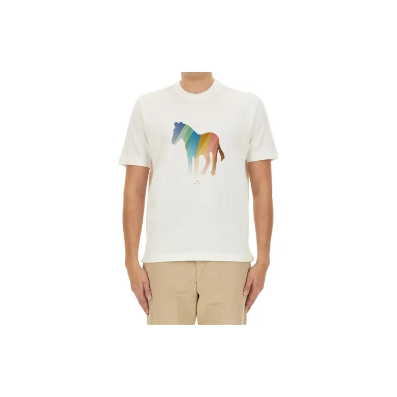 Paul Smith Zebra Printed Crewneck T Shirt-1